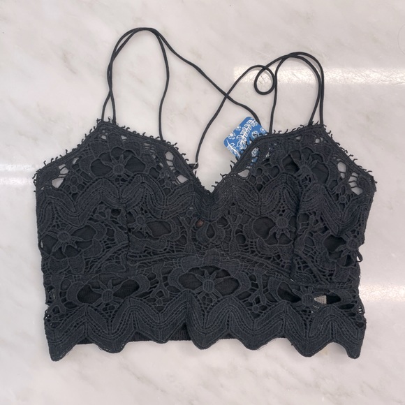 [Free People] Black Lace Bralette - Picture 1 of 3